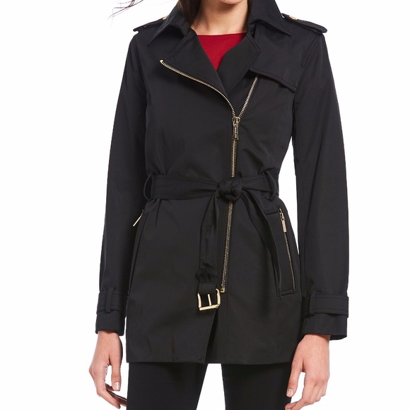 Michael Kors Asymmetrical Belted Wool Coat - Picture 2 of 4